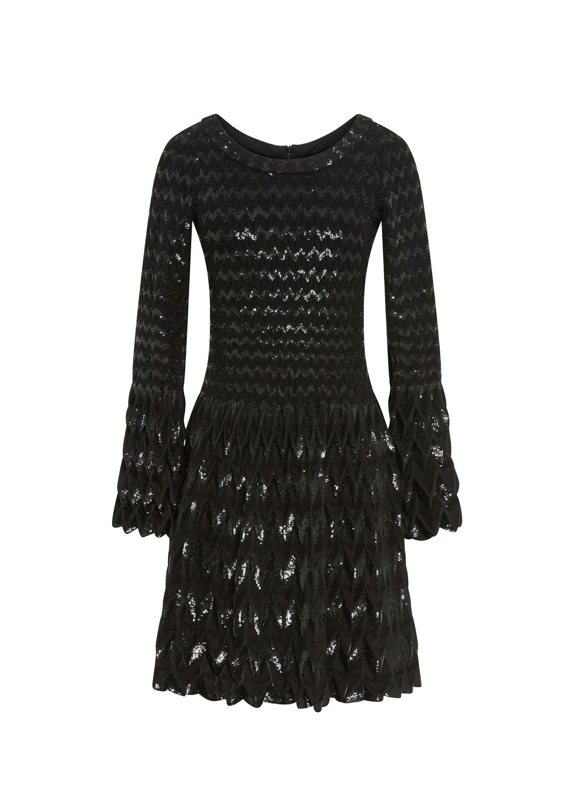 Wool Belize long sleeve dress - Black