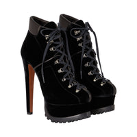 Velvet 165 high platform boots - Black intense