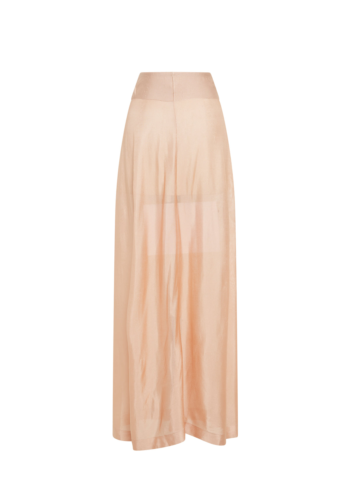 Plain sheer long skirt bottom - Flesh