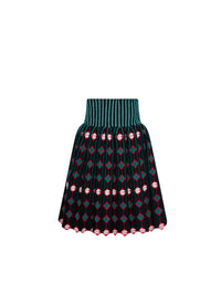 Jupe courte à motif avec taille contrastée - Multicolor