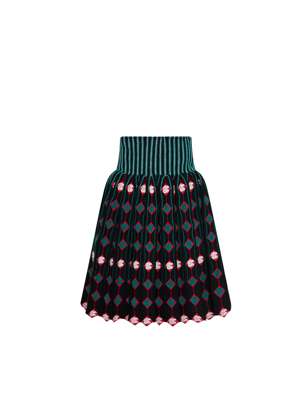 Jupe courte à motif avec taille contrastée - Multicolor