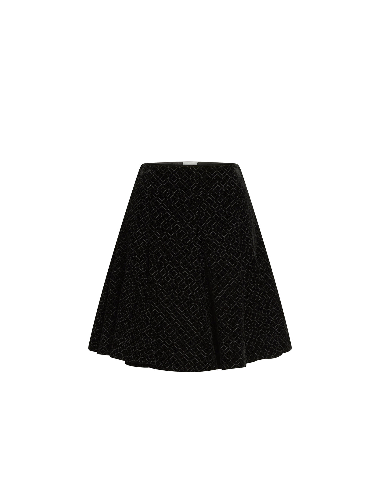 Short skirt in Mussola Arabesque pattern - Black intense