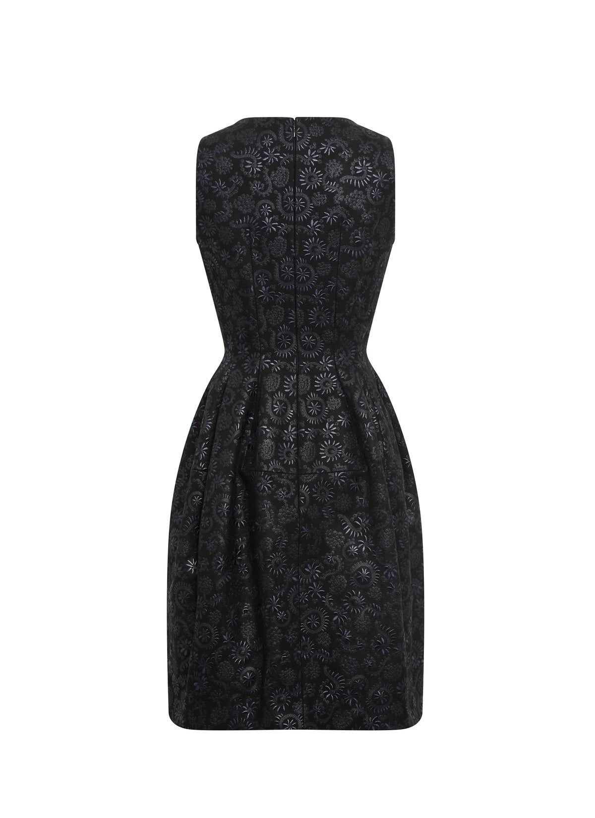 Short sleeveless wool ball dress - Black & Night