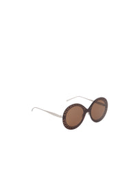 Lunettes rondes à motif argenté - Argent & Noir