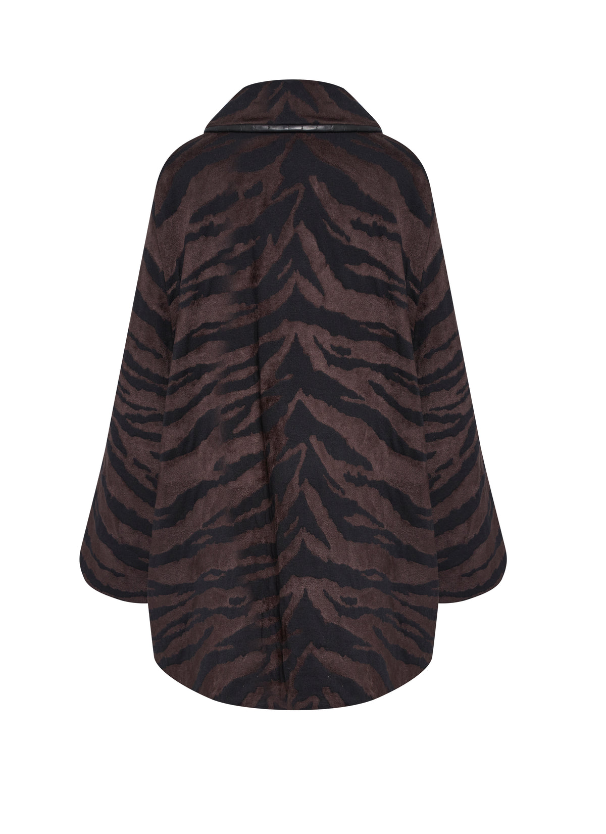 Animal print wool coat - Black & Brown