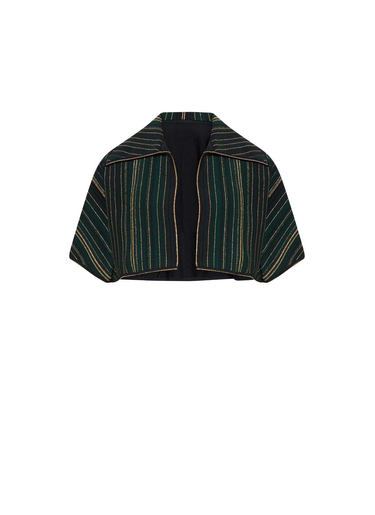 Short-sleeved cardigan Knitted kimono - Black & Green