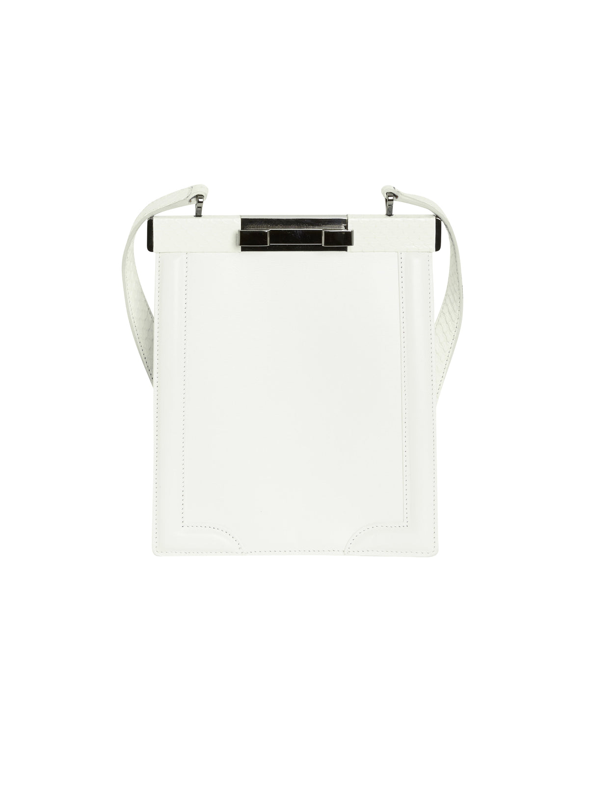Sac Cecile mini Elaphe en cuir - Blanc Optique