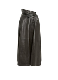 Skirt with leather inserts - Black