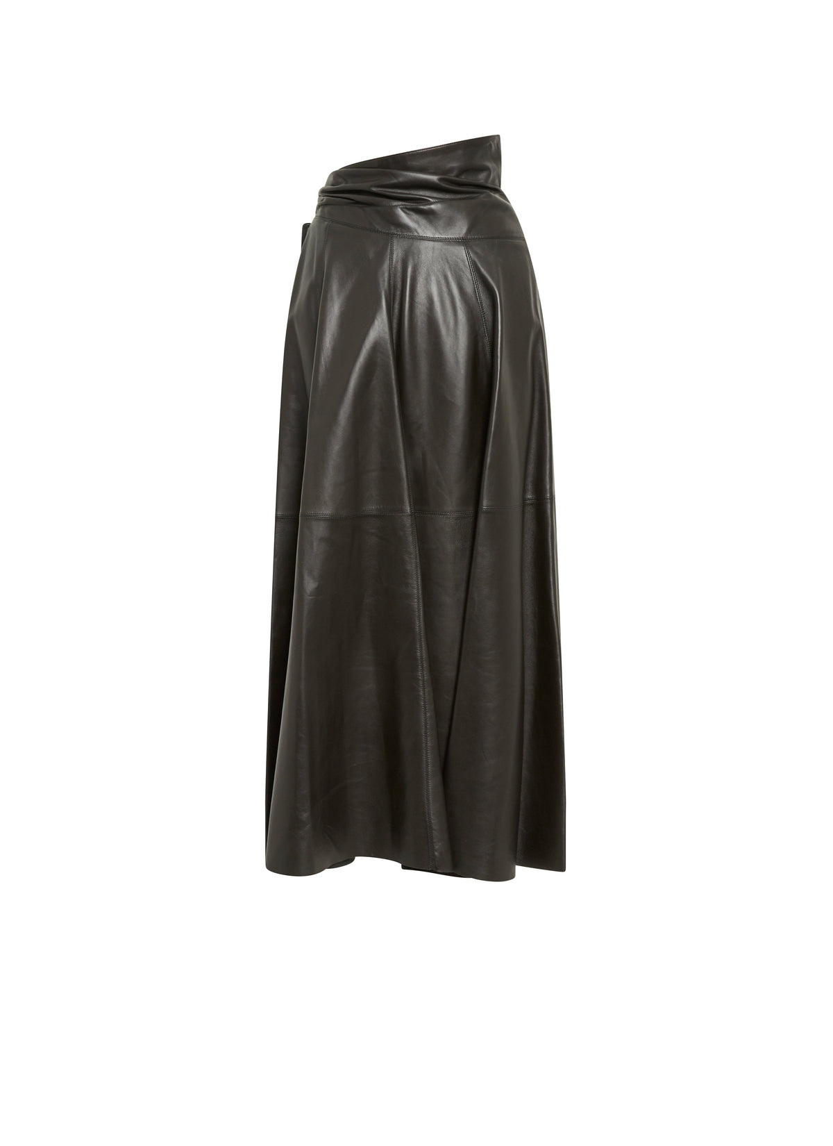 Skirt with leather inserts - Black