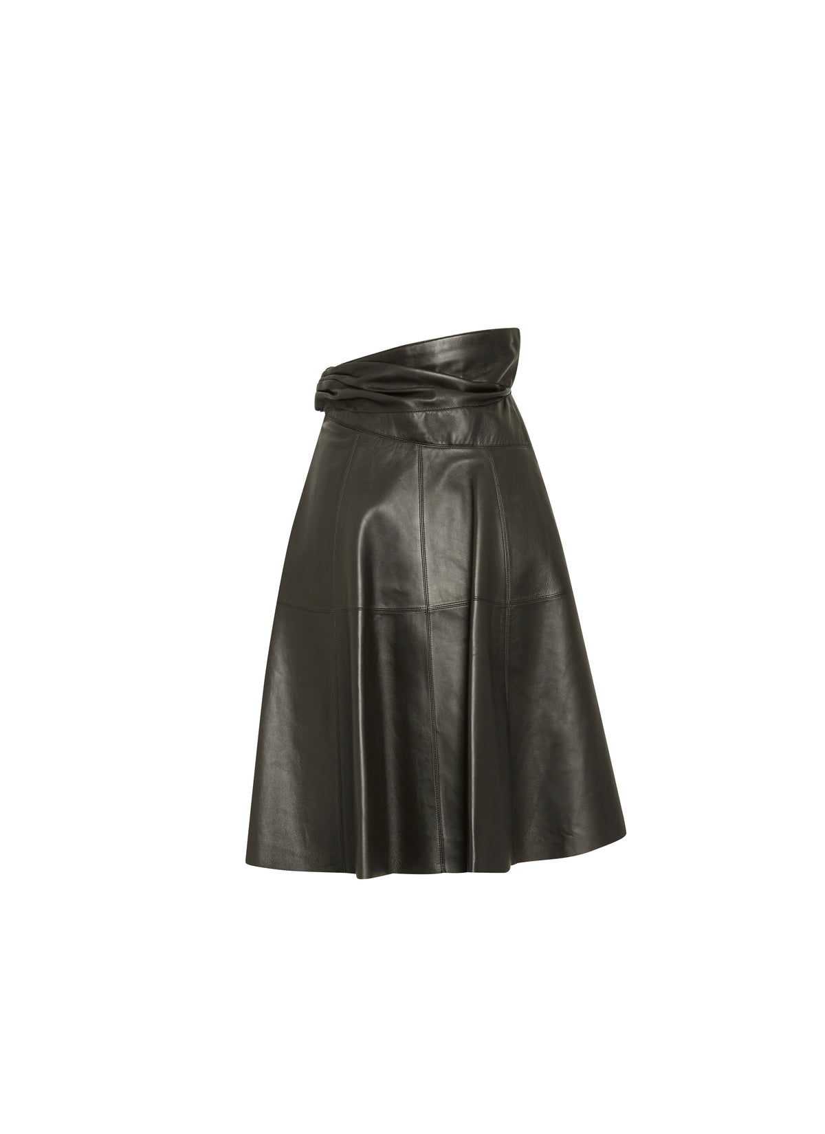 Fitted leather skirt - Black