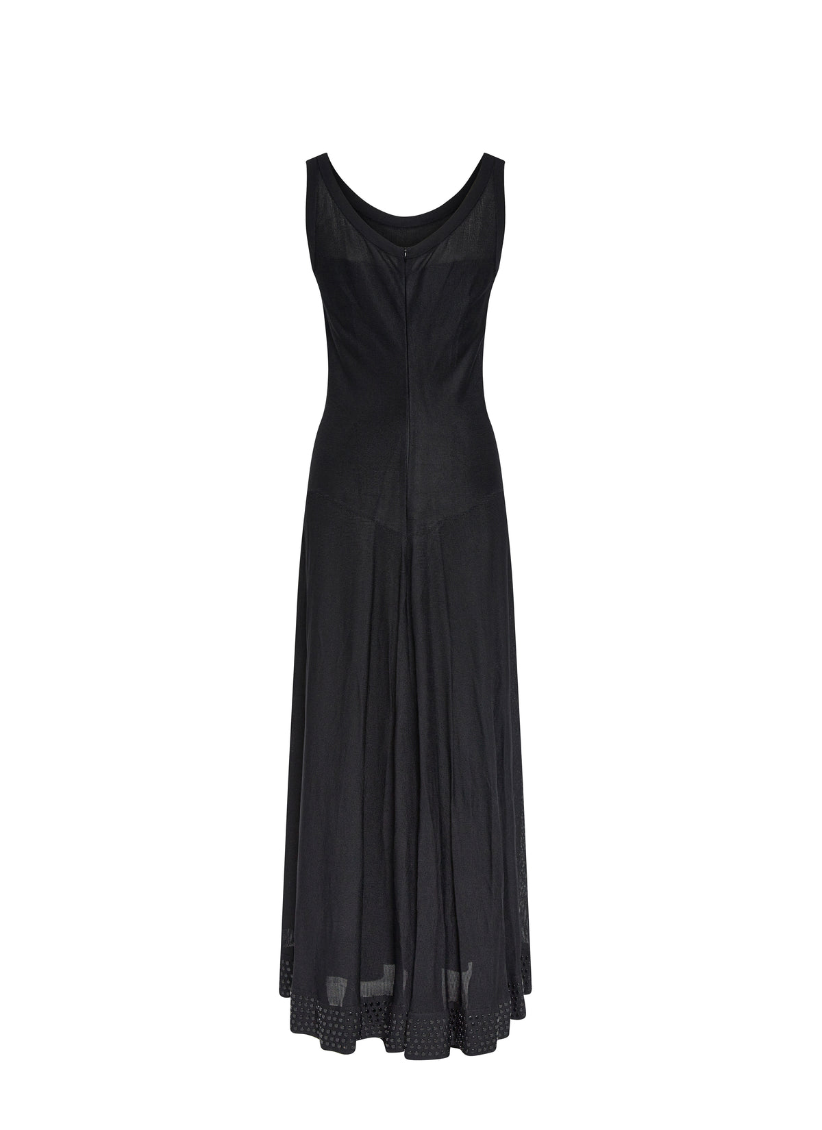 Robe longue sans manches à ourlet ajouré - Noir