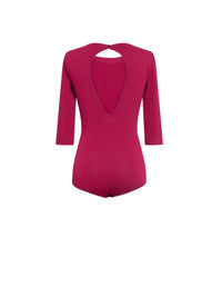 Body short à manches 3/4 - Magenta
