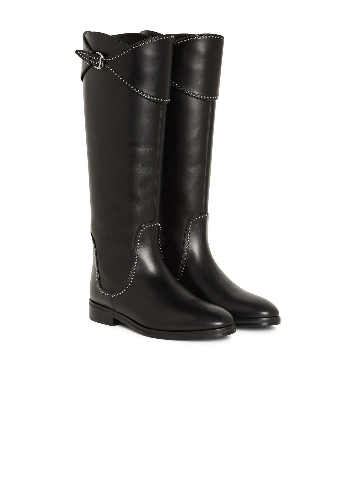 Cavaliere boots in leather - Black intense