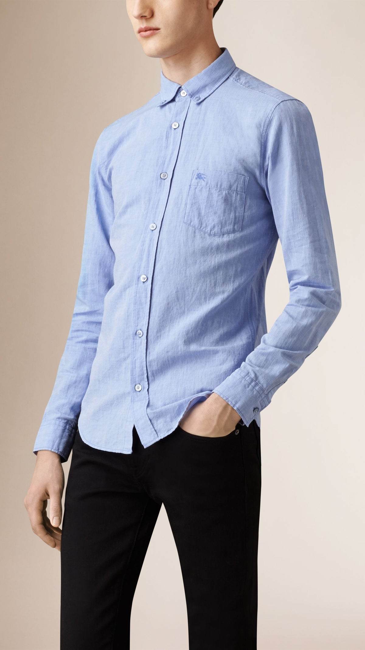 M CASUAL SHIRT LS BLEU CIEL