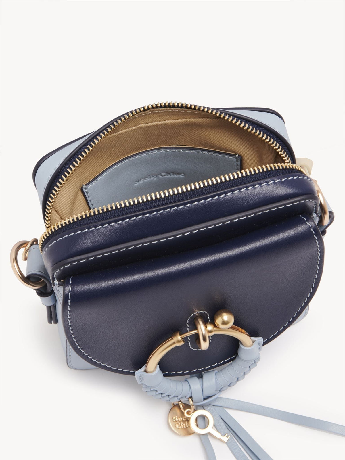 OK PORTE_Petit sac caméra Joan en cuir - Classic Navy