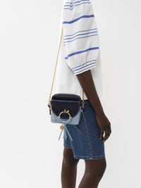 OK PORTE_Petit sac caméra Joan en cuir - Classic Navy