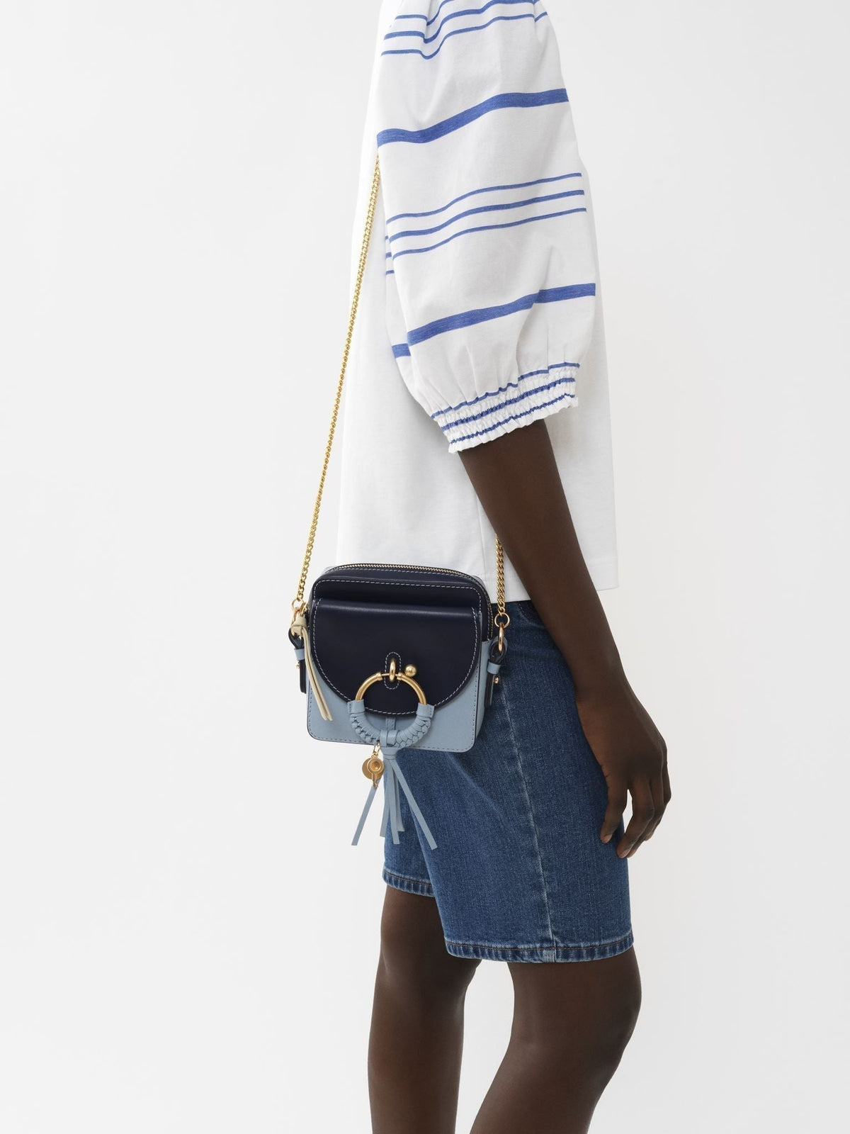 OK PORTE_Petit sac caméra Joan en cuir - Classic Navy