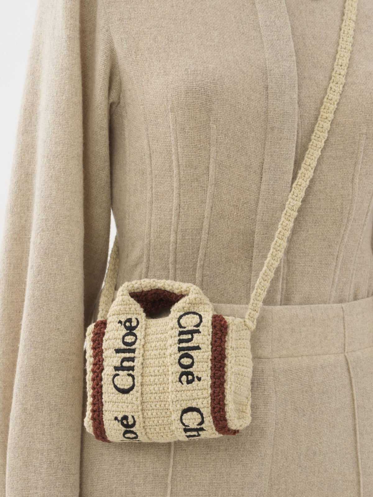OK PORTE_Nano sac cabas Woody - Brown & Beige