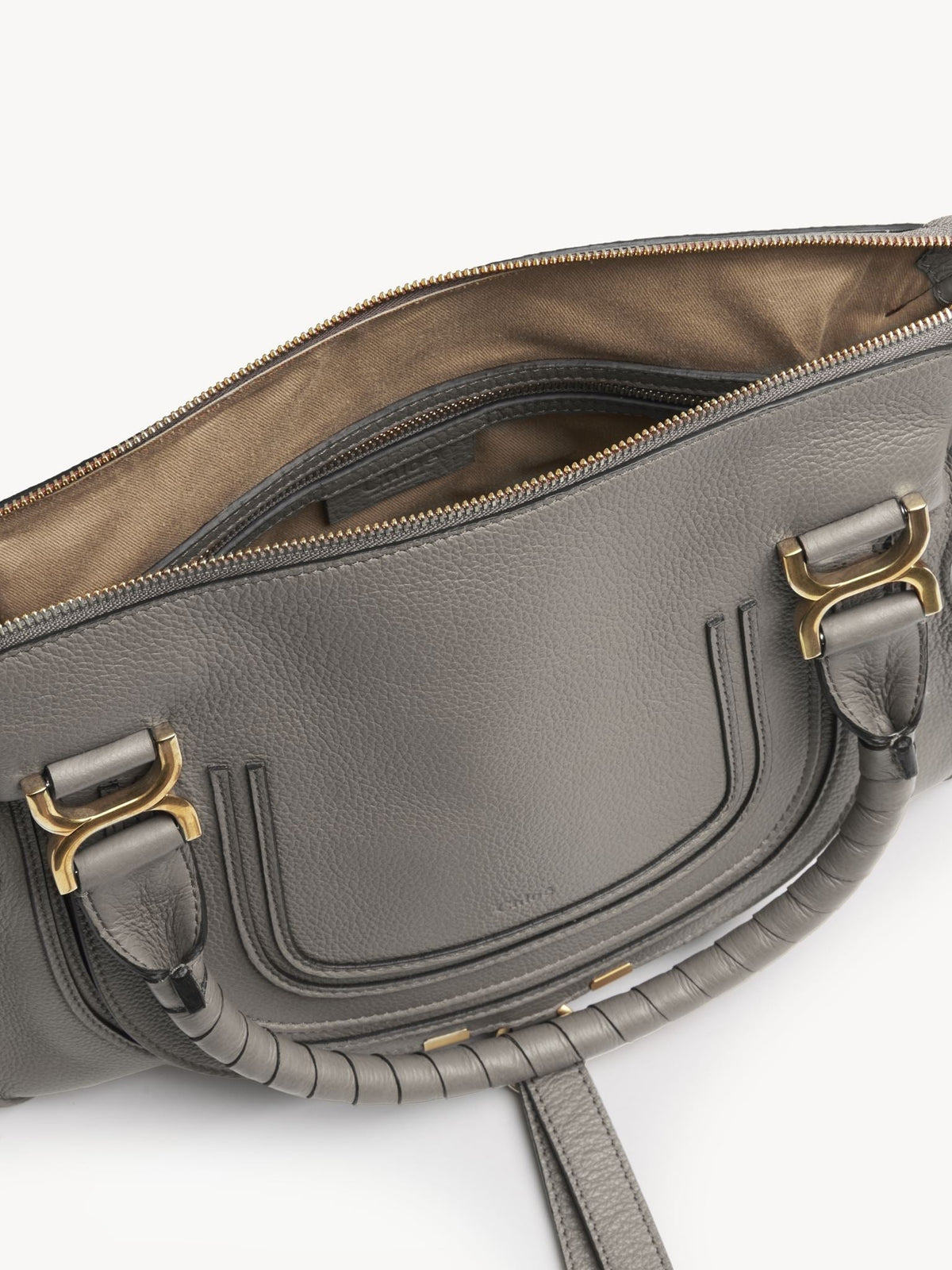 OK PORTE_Sac double porté Marcie en cuir - Cashmere Grey