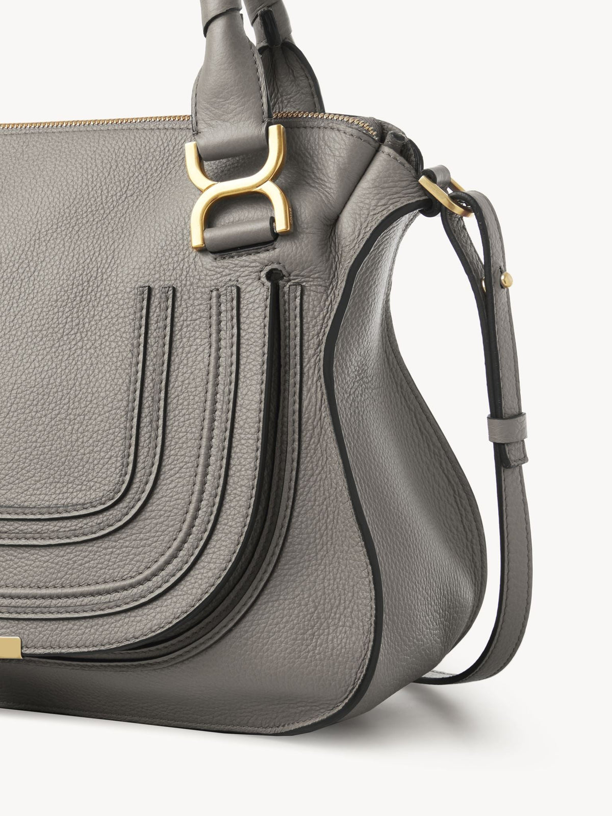 OK PORTE_Sac double porté Marcie en cuir - Cashmere Grey