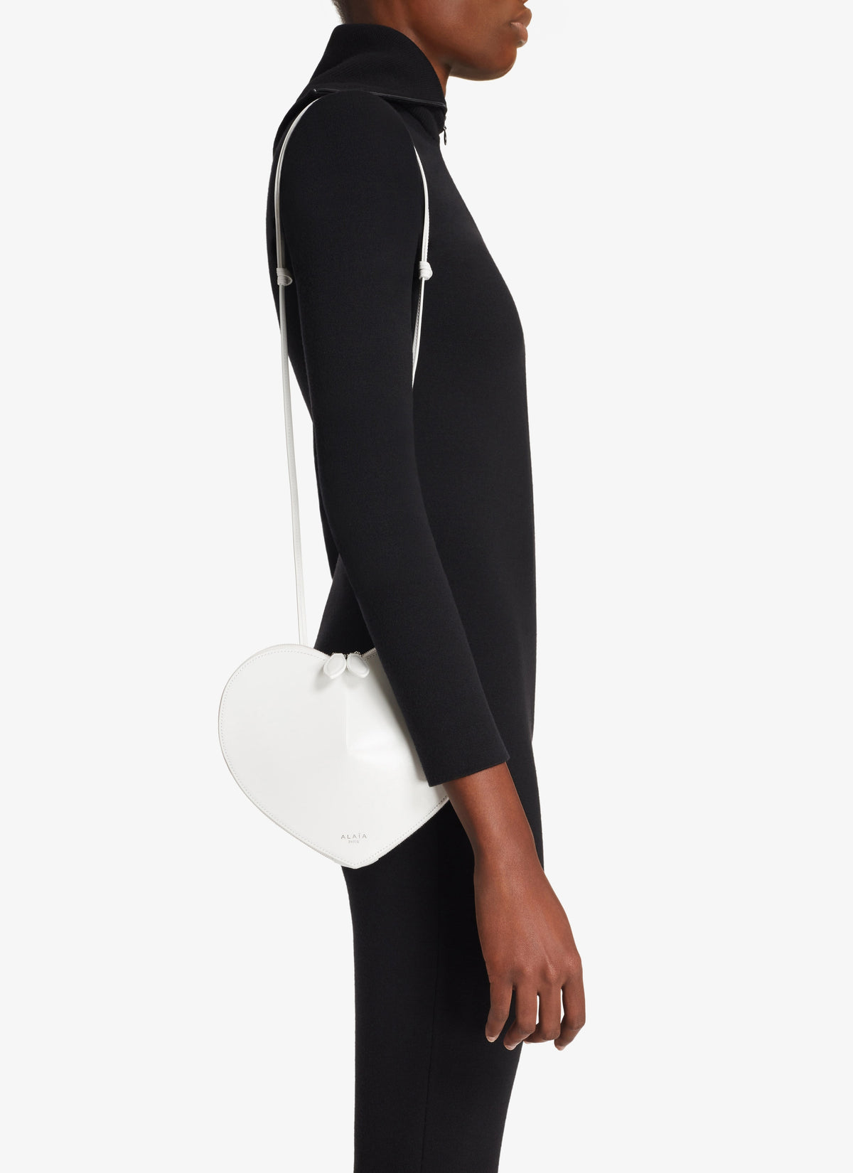Petit sac Le Cœur à chaine en cuir brillant - Bleu Ardoise