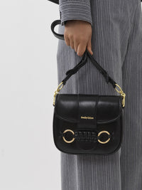 OK PORTE_Sac porté épaule Saddie en cuir - Black