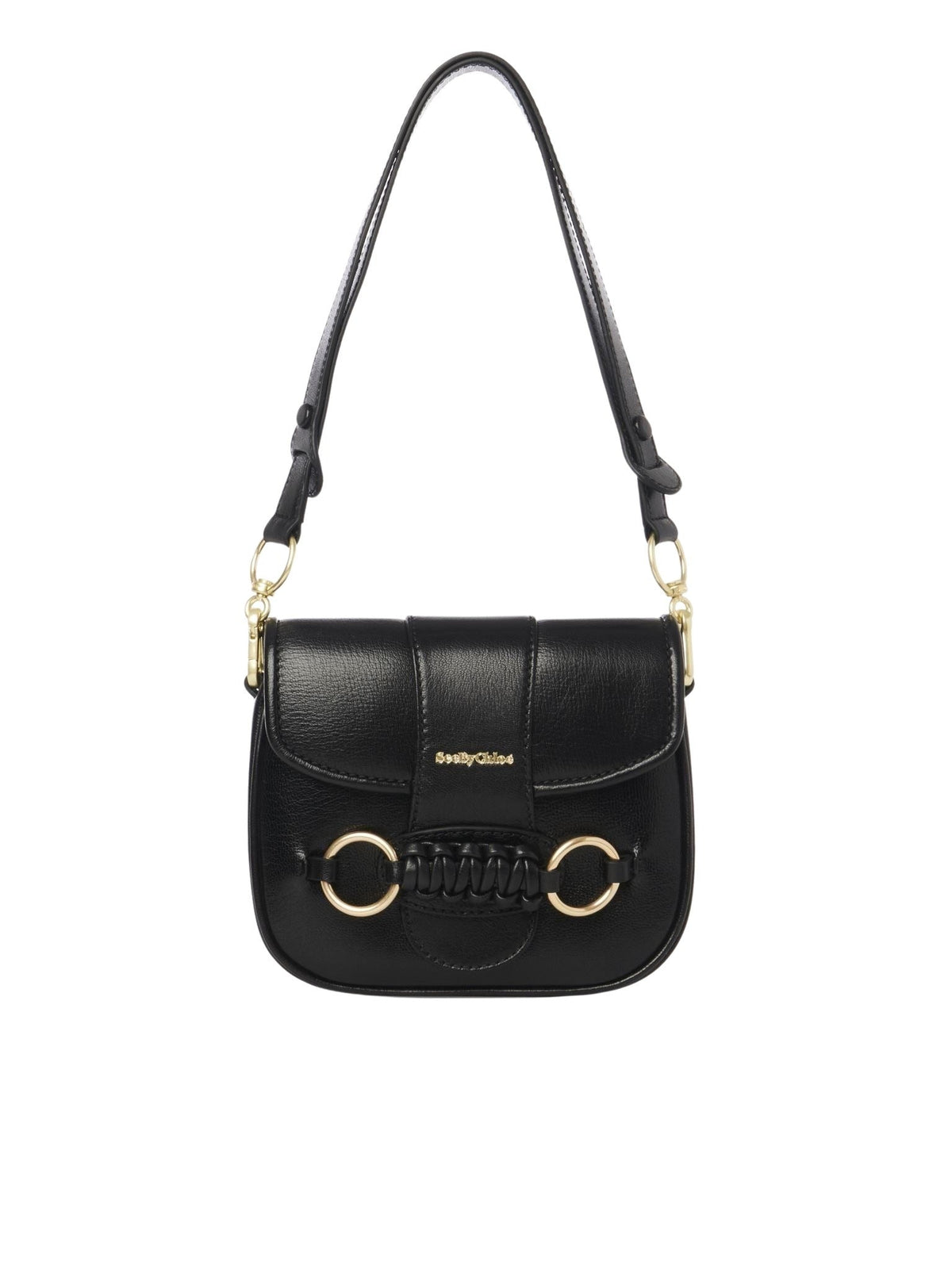 OK PORTE_Sac porté épaule Saddie en cuir - Black