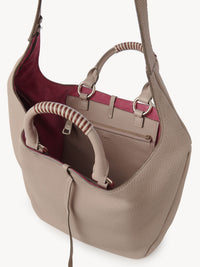 OK PORTE_Sac hobo double porté Deia en cuir - Nomad Beige