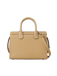 OK PORTE_Sac cabas zippé Edith en cuir - Milky Brown
