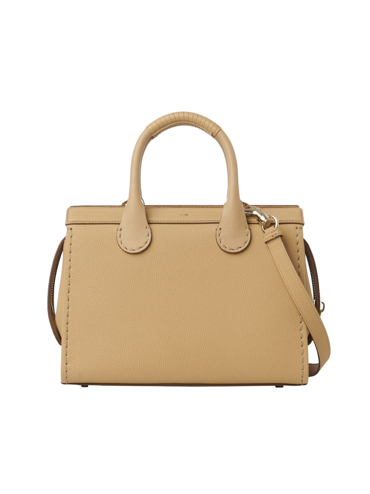 OK PORTE_Sac cabas zippé Edith en cuir - Milky Brown