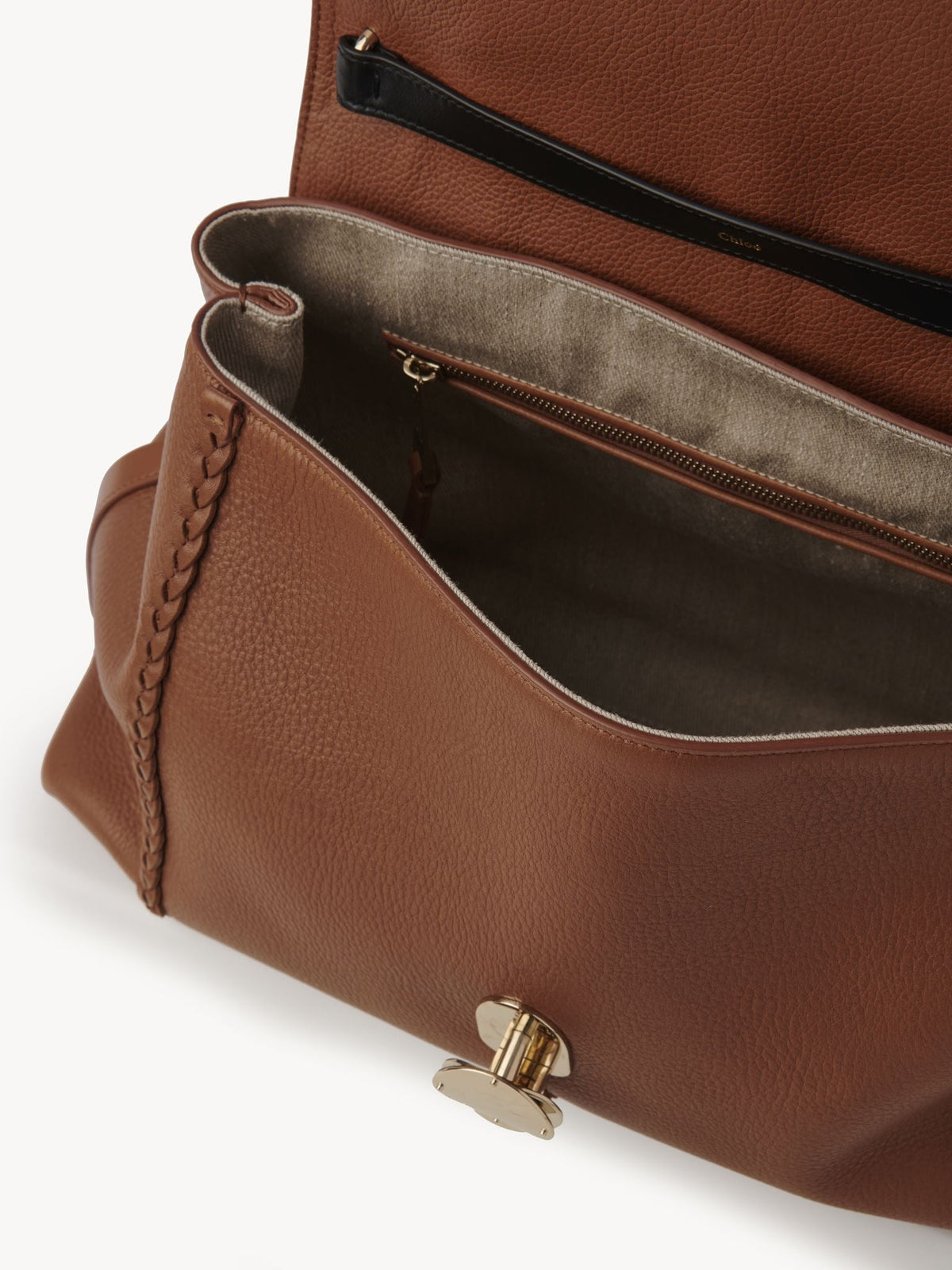 OK PORTE_Grand sac souple porté épaule Penelope en cuir - Caramel