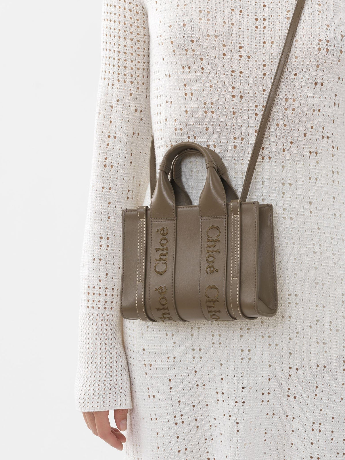 OK PORTE_Mini cabas Woody à bandoulière en cuir - Army Green