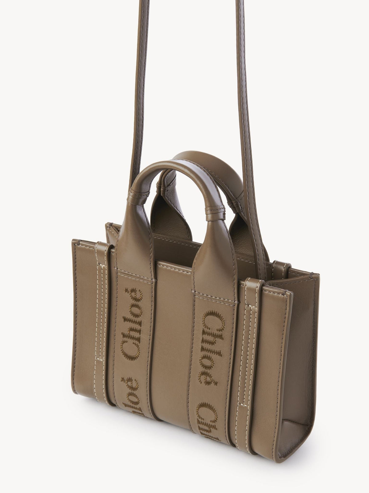 OK PORTE_Mini cabas Woody à bandoulière en cuir - Army Green