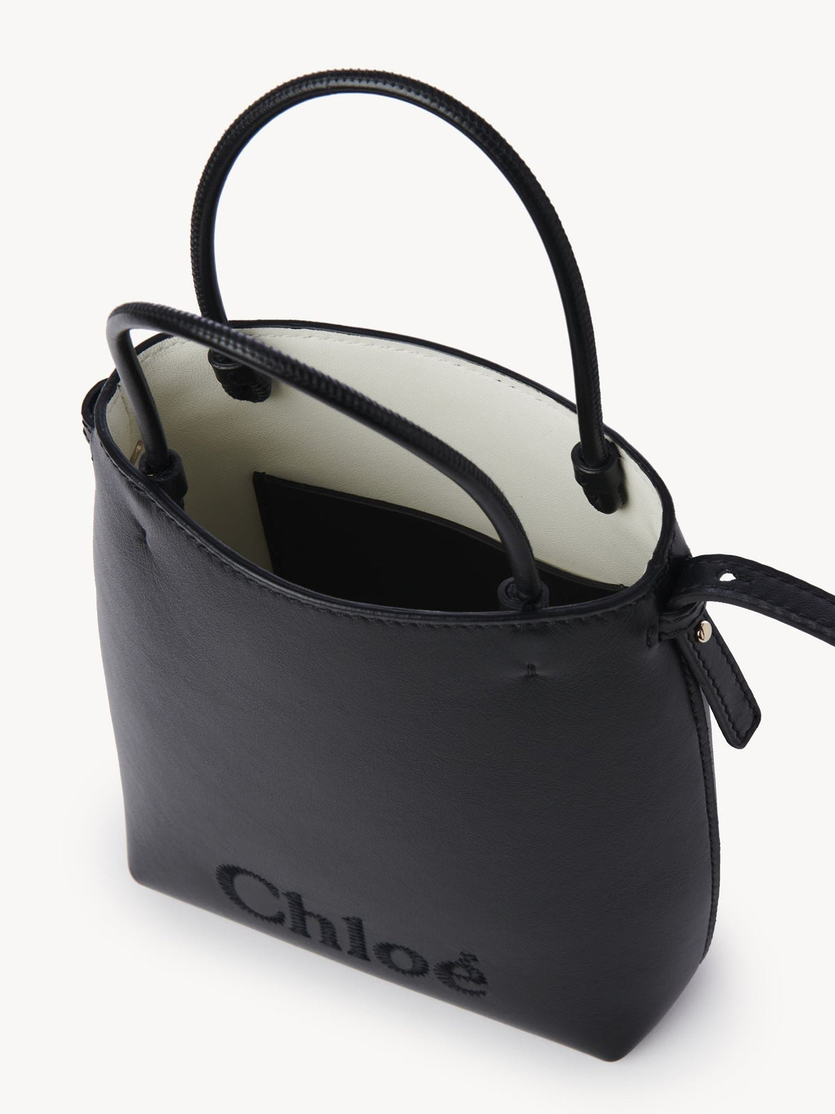 OK PORTE_Mini sac cabas Chloé Sense en cuir - Black