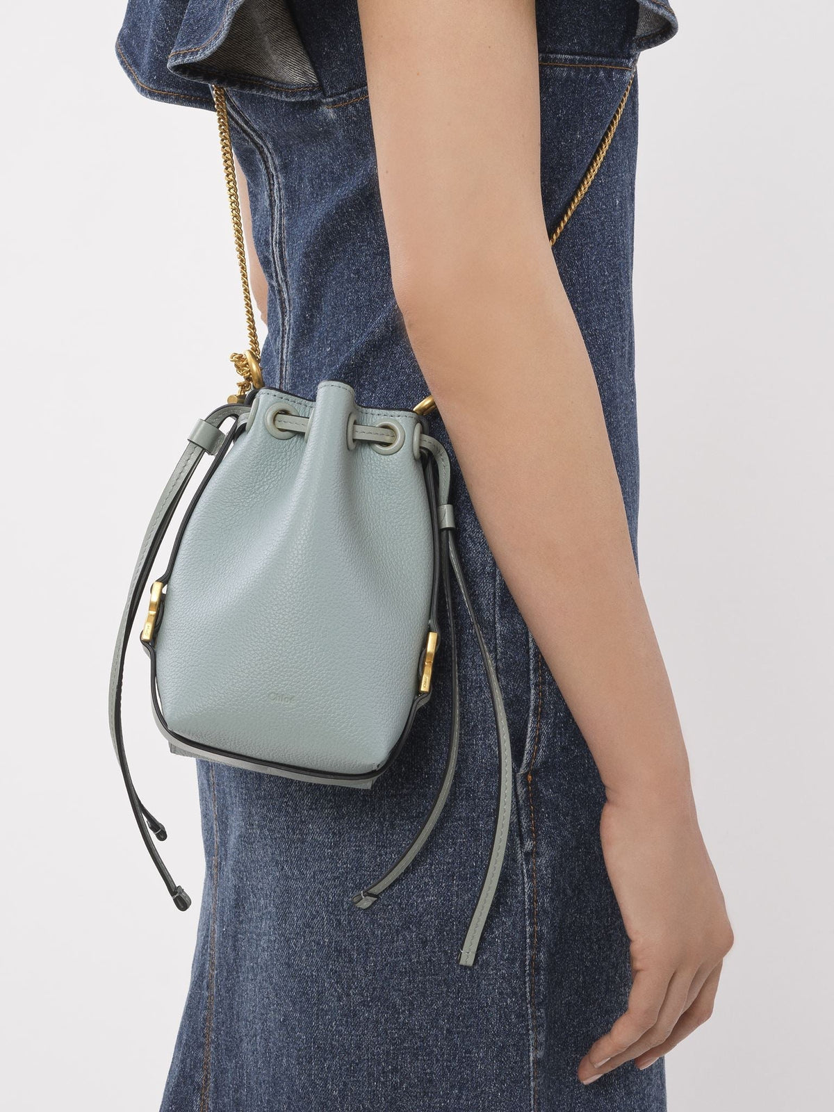 OK PORTE_Micro sac porté épaule Marcie en cuir - Bay Green