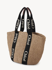 OK PORTE_Grand sac panier Woody - Black & Beige