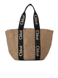 OK PORTE_Grand sac panier Woody - Black & Beige