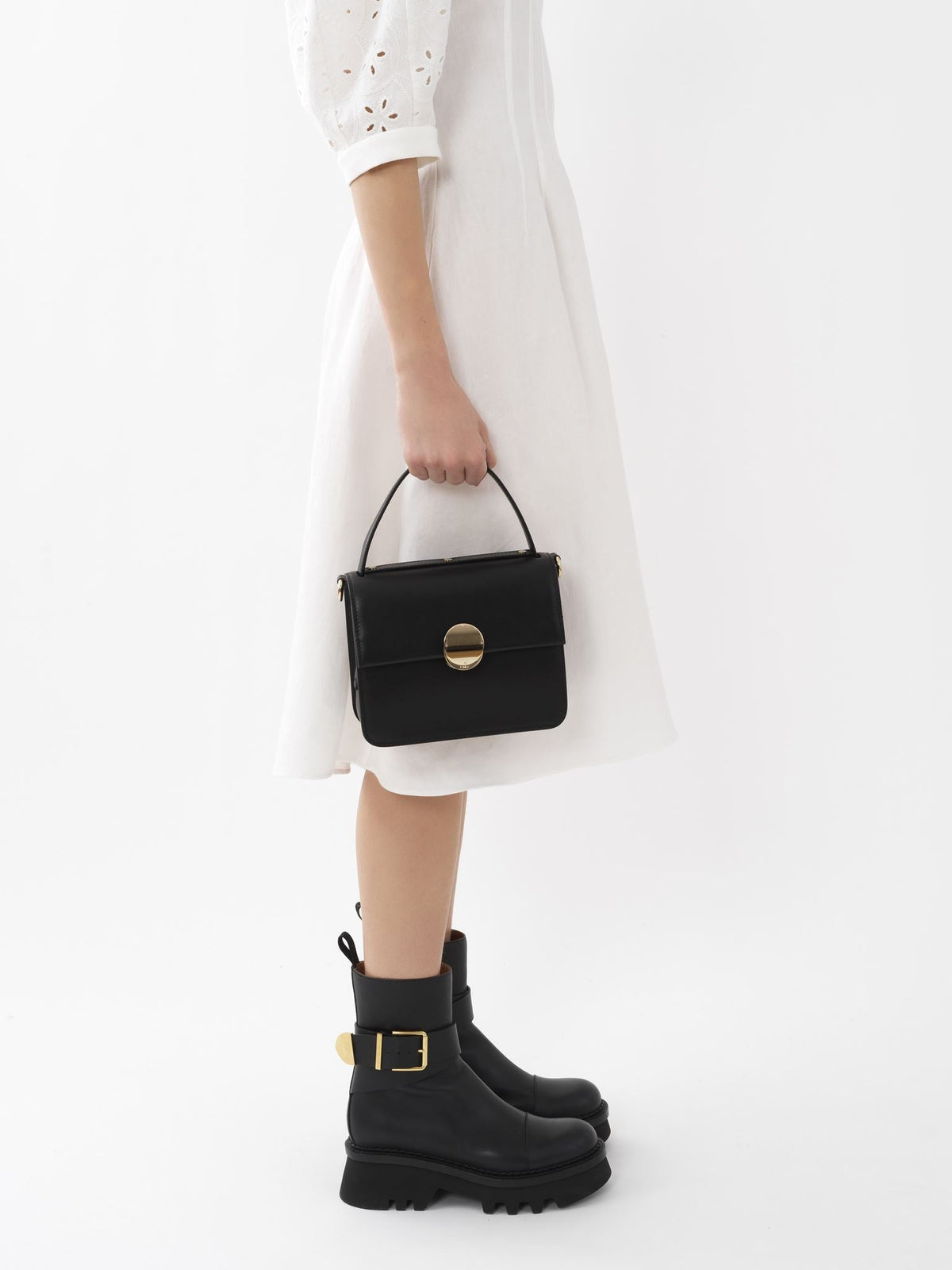 OK PORTE_Petit sac porté épaule Penelope en cuir - Black