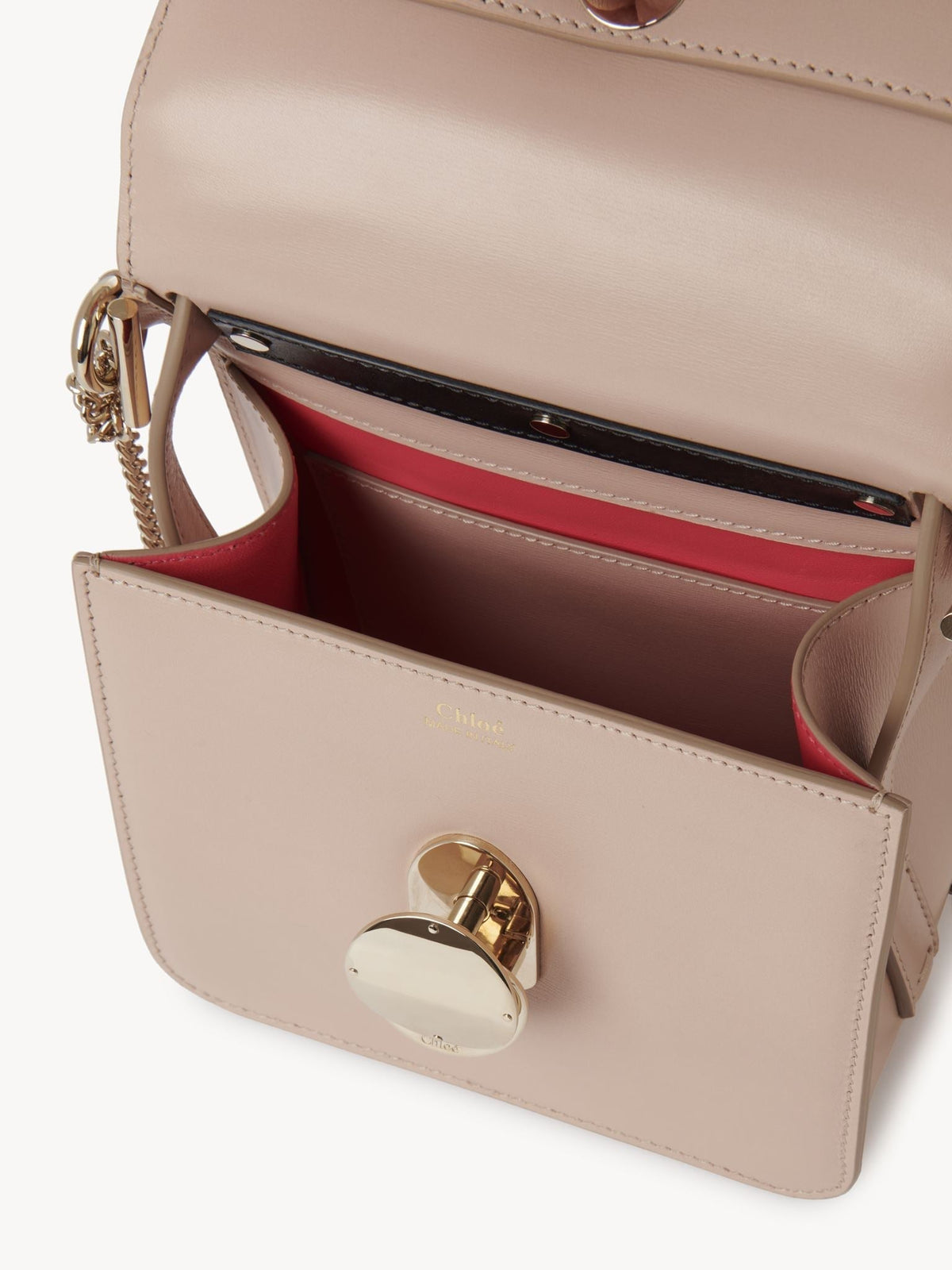 OK PORTE_Petit sac porté épaule Penelope en cuir - Powder Beige