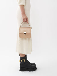 OK PORTE_Petit sac porté épaule Penelope en cuir - Powder Beige