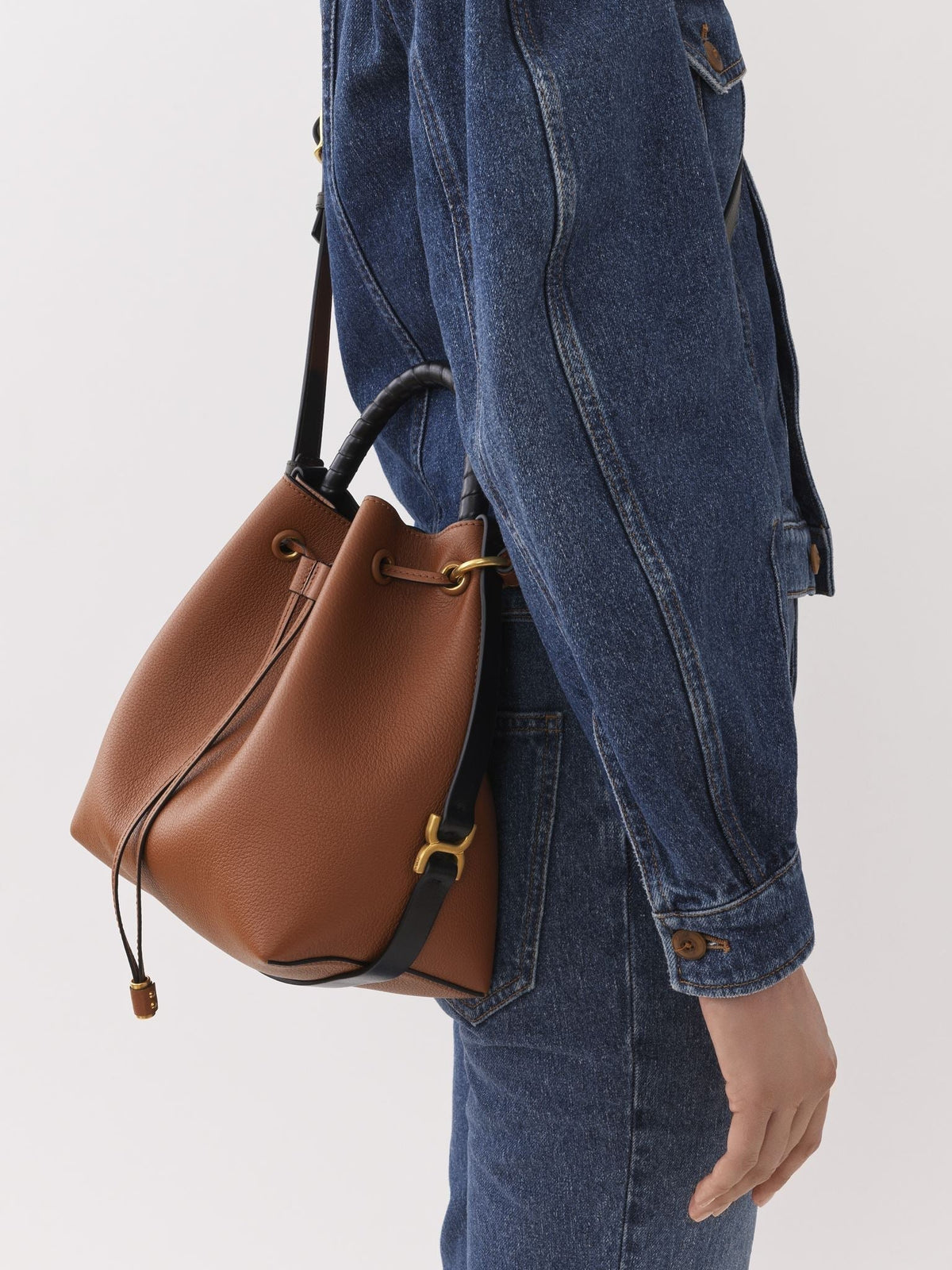 OK PORTE_Sac seau Marcie en cuir - Tan
