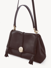 NO PORTE_Sac souple porté épaule Penelope en cuir - Deep Violine