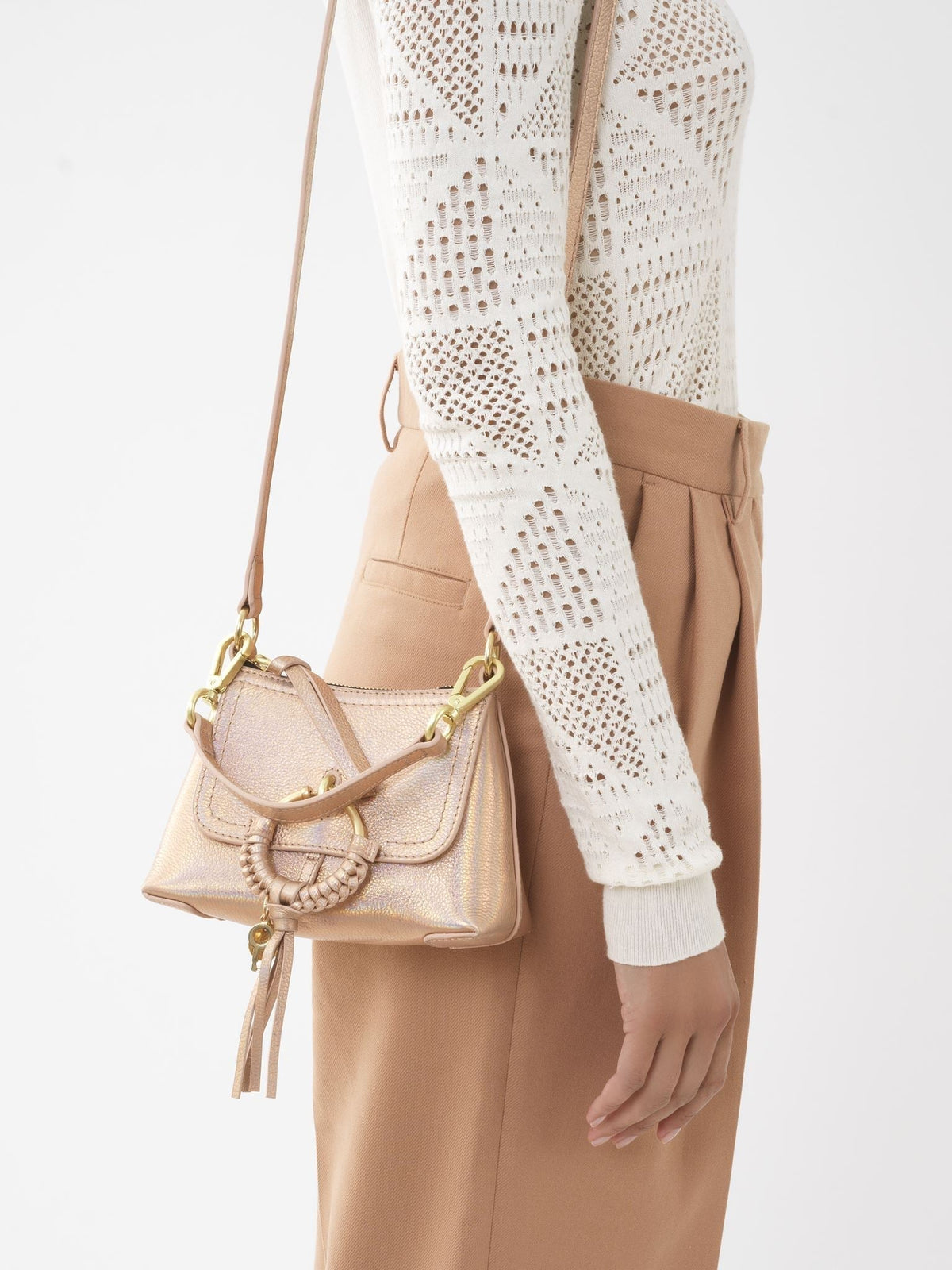 OK PORTE_Mini sac Joan en cuir - Golden Dust