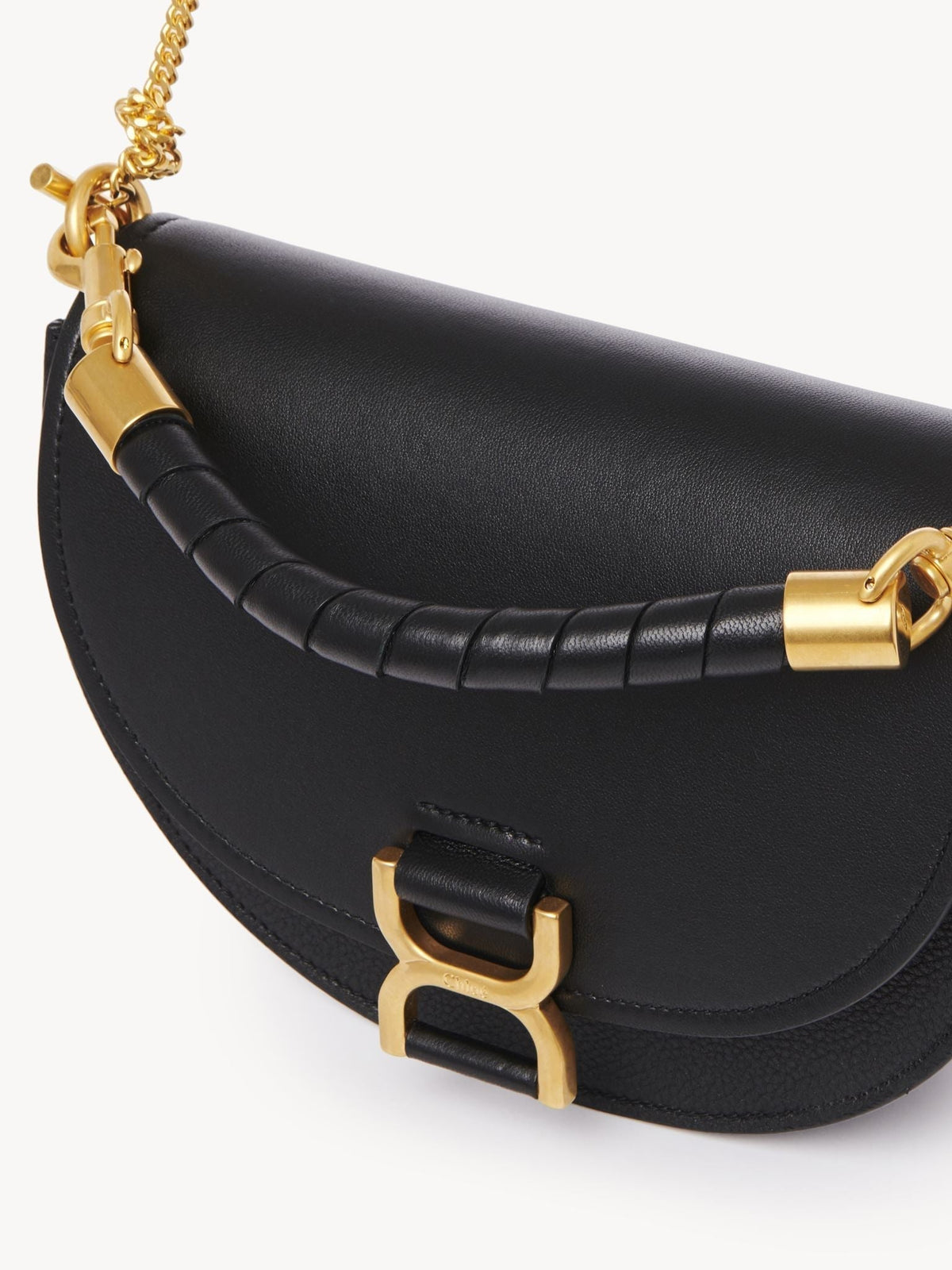 OK PORTE_Black CHAIN FLAP BAG - Black
