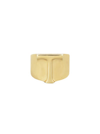 OK PORTE_Bague Big Alphabet en laiton - Gold Color