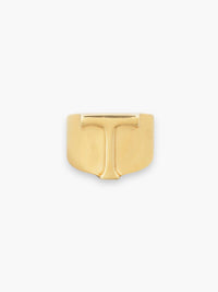 OK PORTE_Bague Big Alphabet en laiton - Gold Color