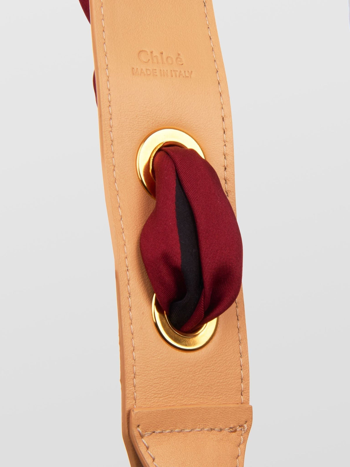 OK PORTE_Bandoulière foulard en cuir - Plum Purple