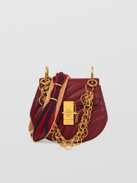 OK PORTE_Bandoulière foulard en cuir - Plum Purple