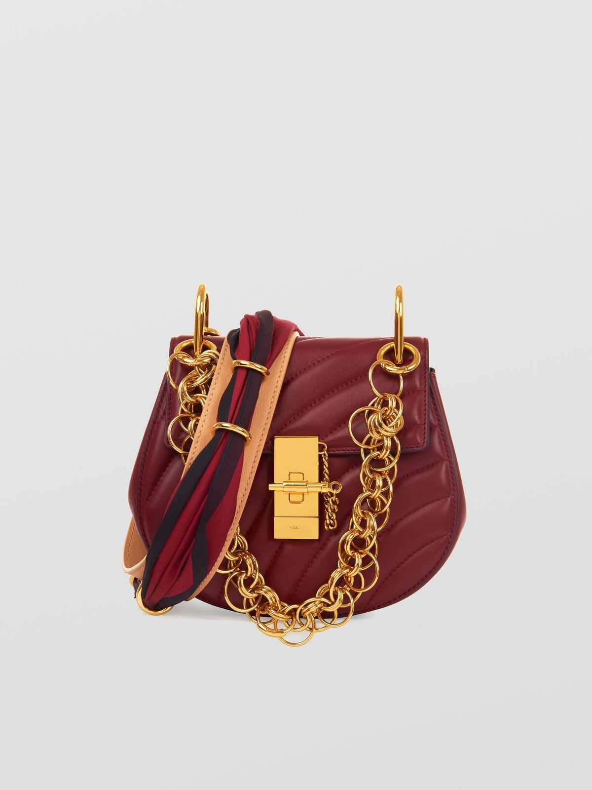 OK PORTE_Bandoulière foulard en cuir - Plum Purple