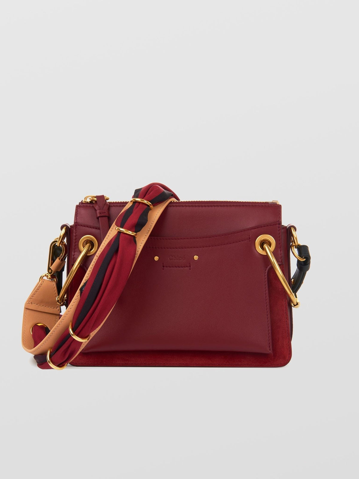 OK PORTE_Bandoulière foulard en cuir - Plum Purple
